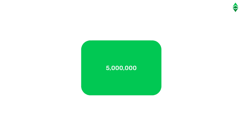 Each era lasts 5,000,000 blocks.